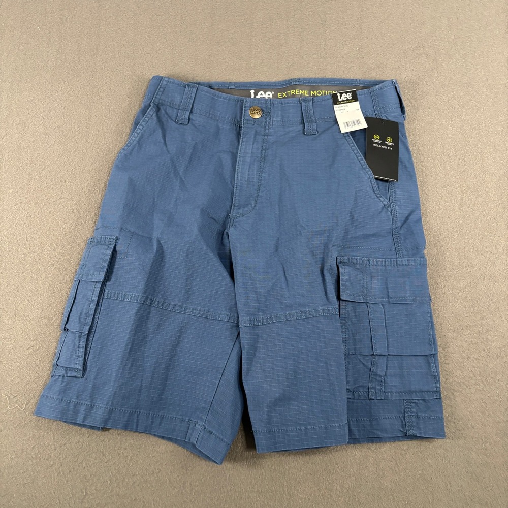Lee Extreme Motion Cargo Shorts Mens Size 29 Academy Blue Relaxed 112381078
